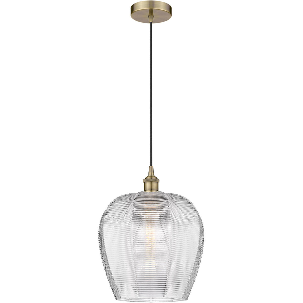 Edison Norfolk LED 12 inch Antique Brass Mini Pendant Ceiling Light