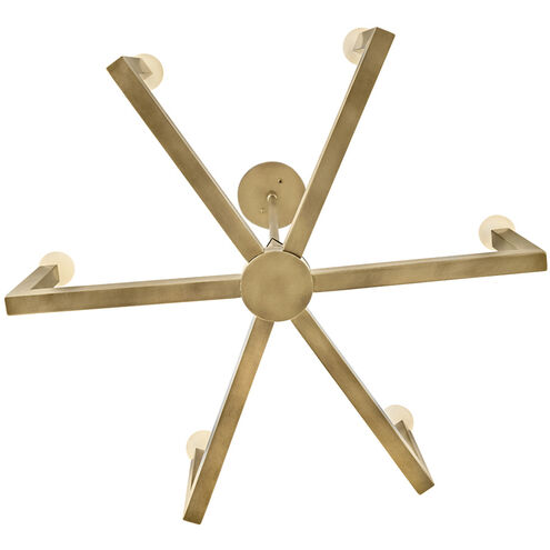 Ezra 6 Light 27 inch Heritage Brass Indoor Chandelier Ceiling Light