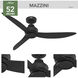 Mazzini 52 inch Matte Black Outdoor Ceiling Fan