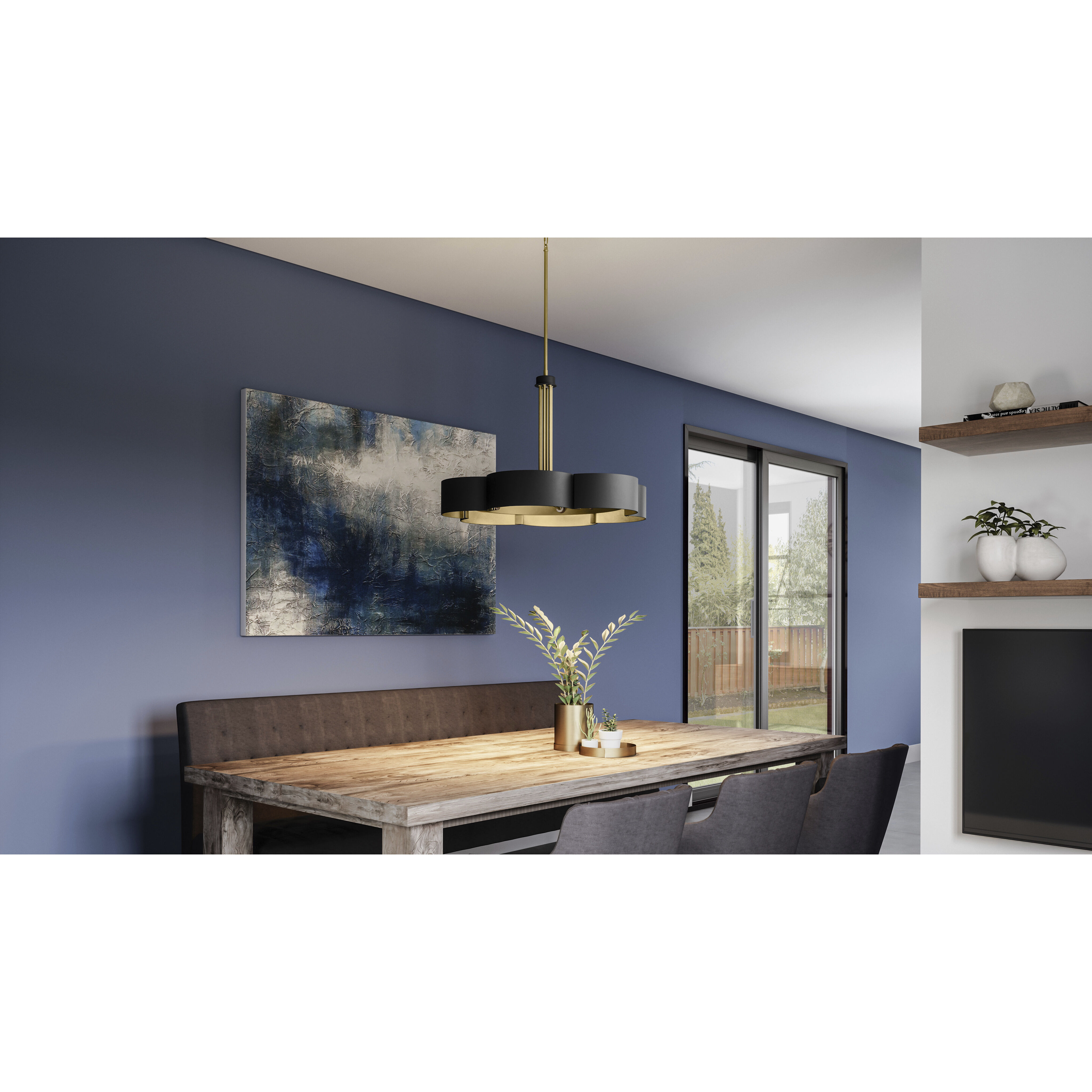 Balsam 6 Light 28 inch Matte Black Chandelier Ceiling Light