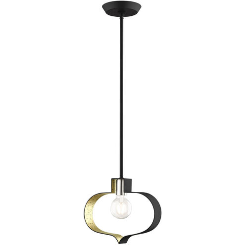 Meadowbrook 1 Light 12 inch Black with Brushed Nickel Accents Pendant Ceiling Light