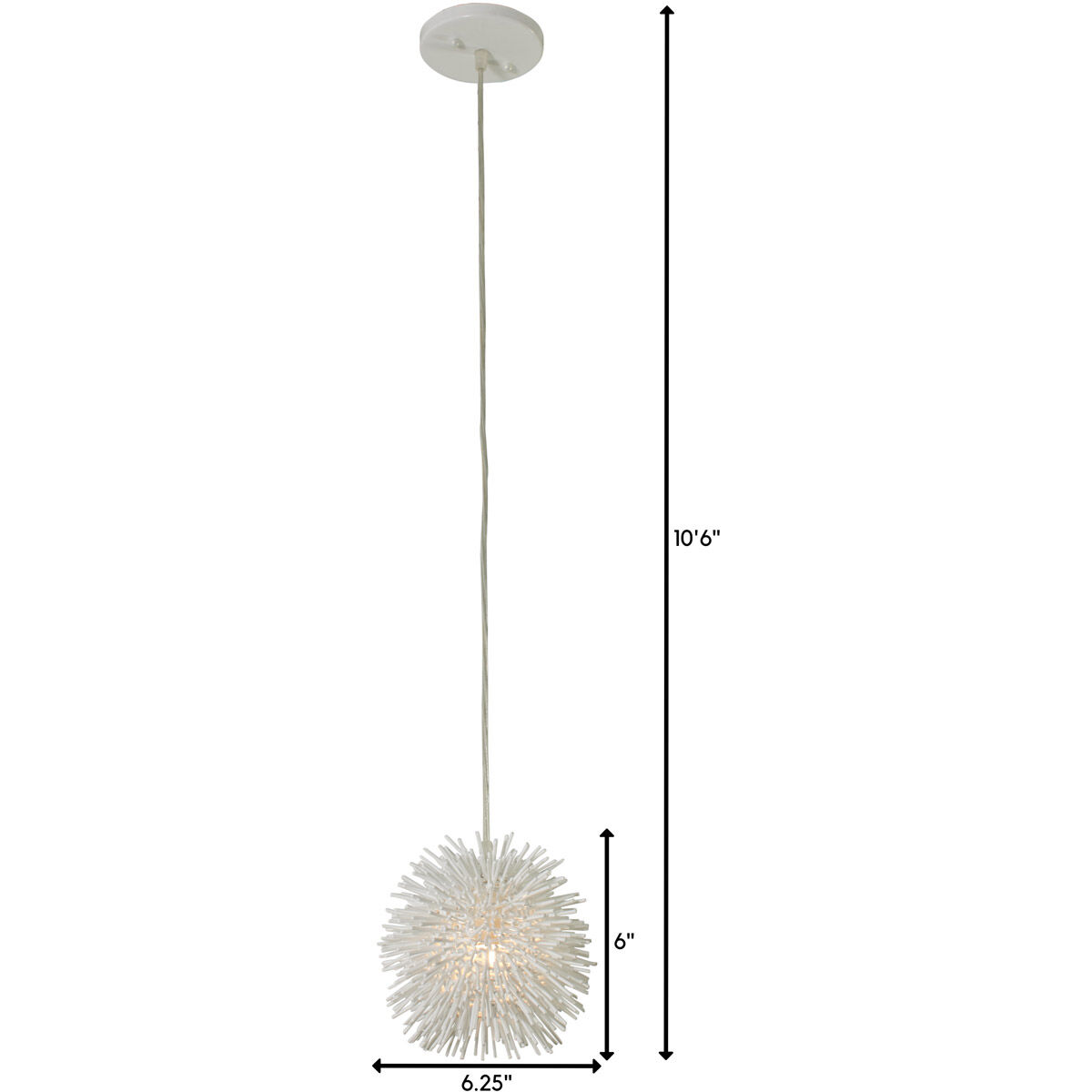 Urchin 1 Light 6.25 inch White Mini Pendant Ceiling Light