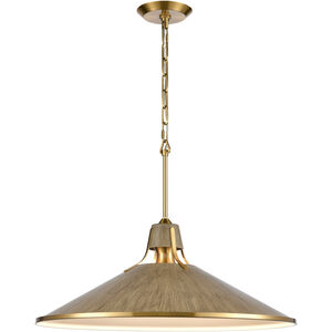 Danique 1 Light 24 inch Corkwood with Satin Brass Pendant Ceiling Light in Corkwood/Satin Brass