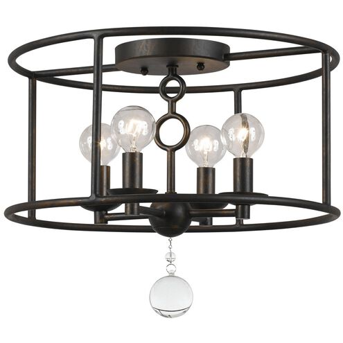 Cameron 4 Light 15 inch English Bronze Semi Flush Ceiling Light