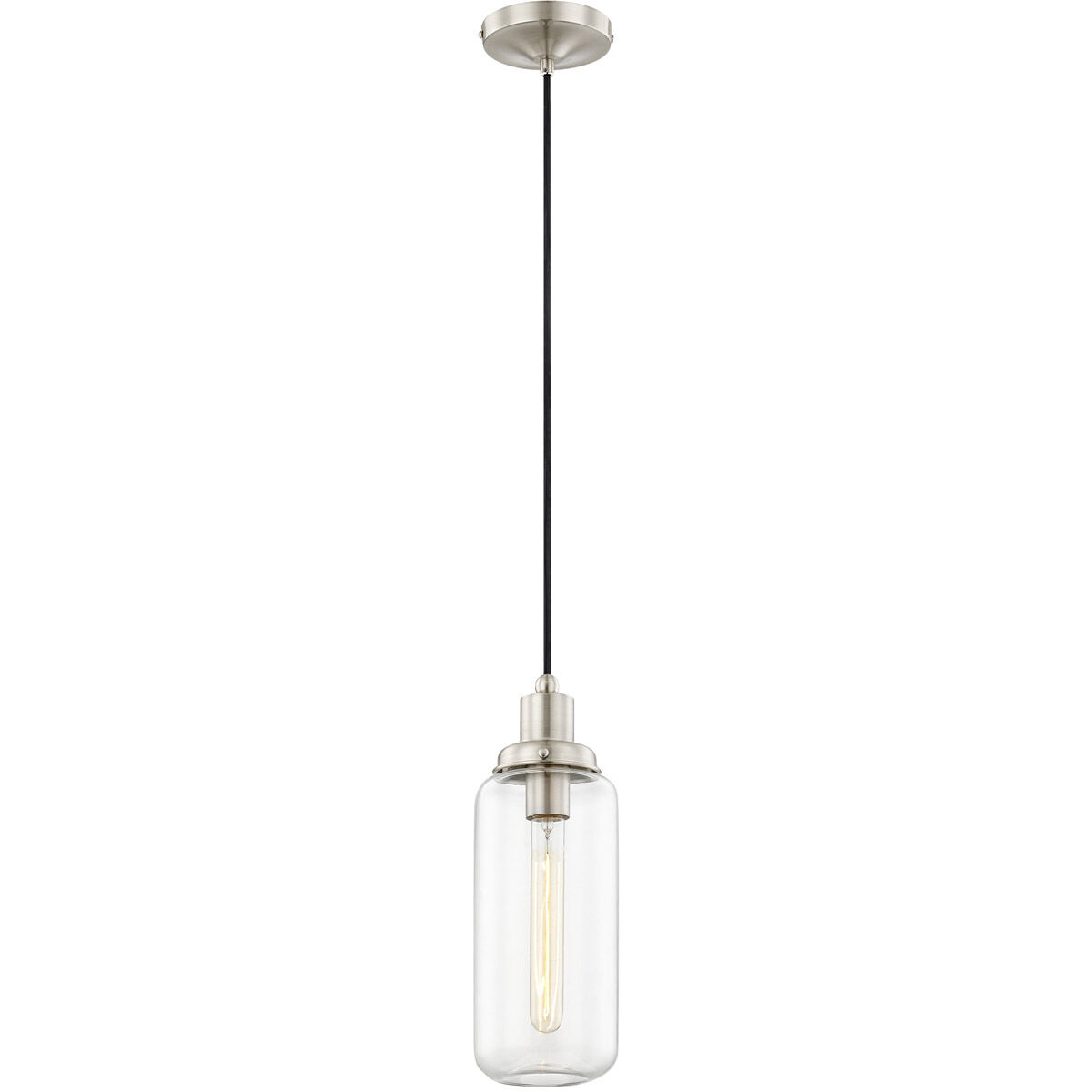 Art Glass 1 Light 5 inch Brushed Nickel Mini Pendant Ceiling Light