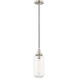 Art Glass 1 Light 5 inch Brushed Nickel Mini Pendant Ceiling Light