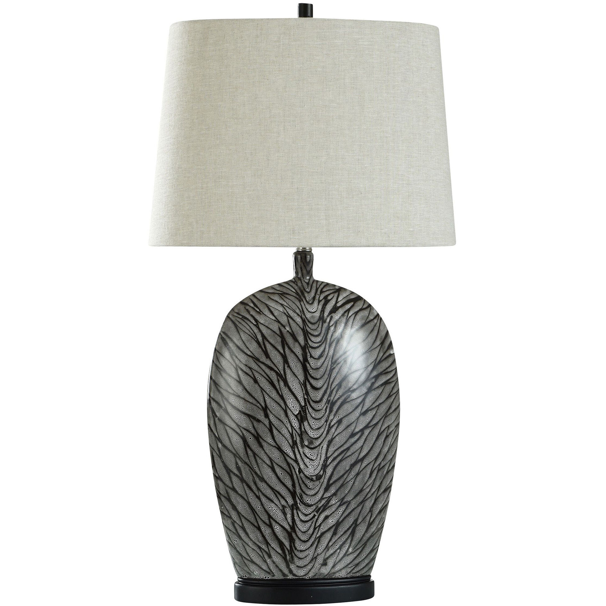 Cameron 37 inch 100.00 watt Obsidian Silver/Cream Table Lamp Portable Light