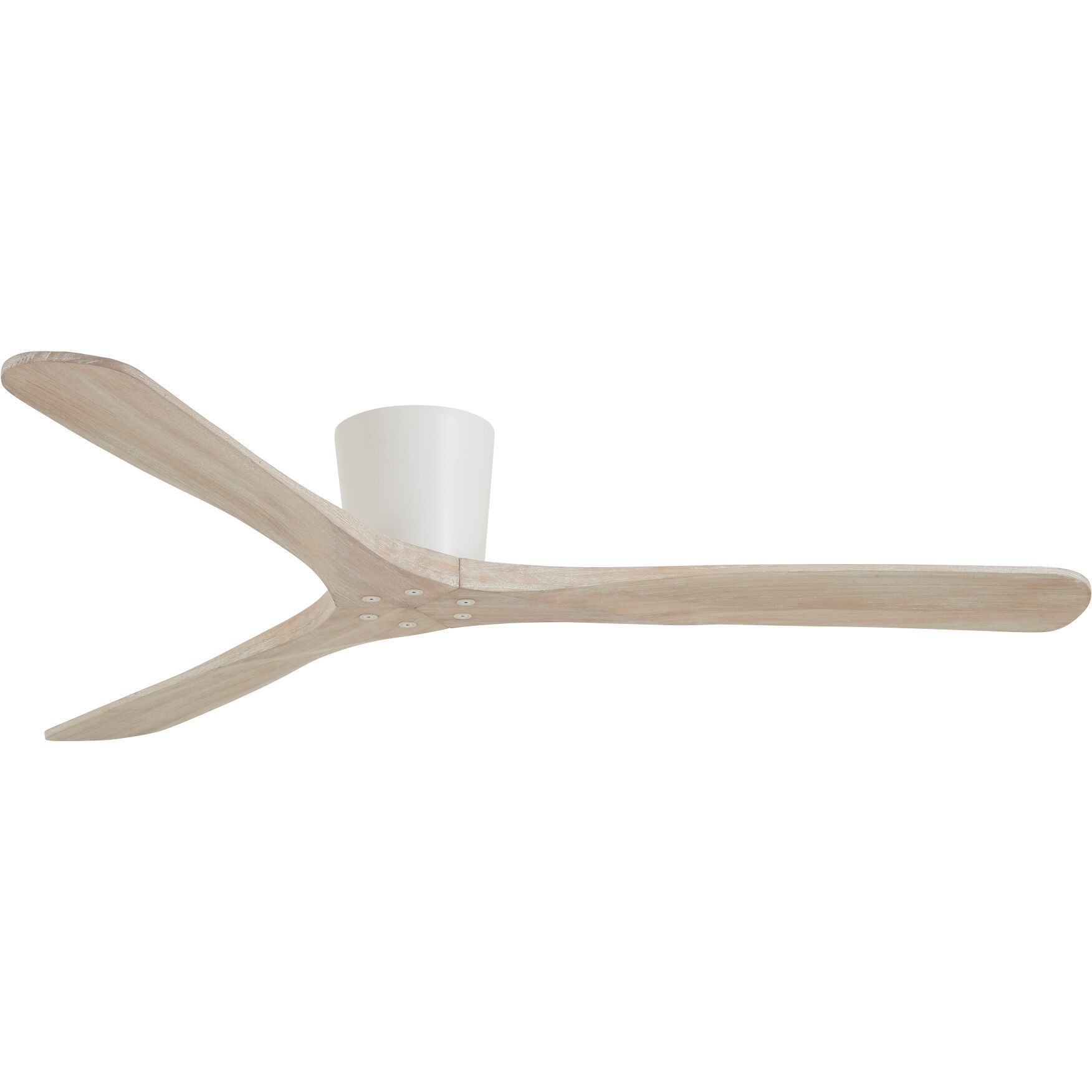 Avtur 60 inch Flat White with Bleached Wood Blades Flush Mount Ceiling Fan