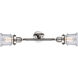 Franklin Restoration Small Canton 2 Light 6 inch Polished Nickel Bath Vanity Light Wall Light in Seedy Glass, Franklin Restoration