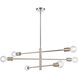 Module 6 Light 34 inch Satin Nickel Chandelier Ceiling Light