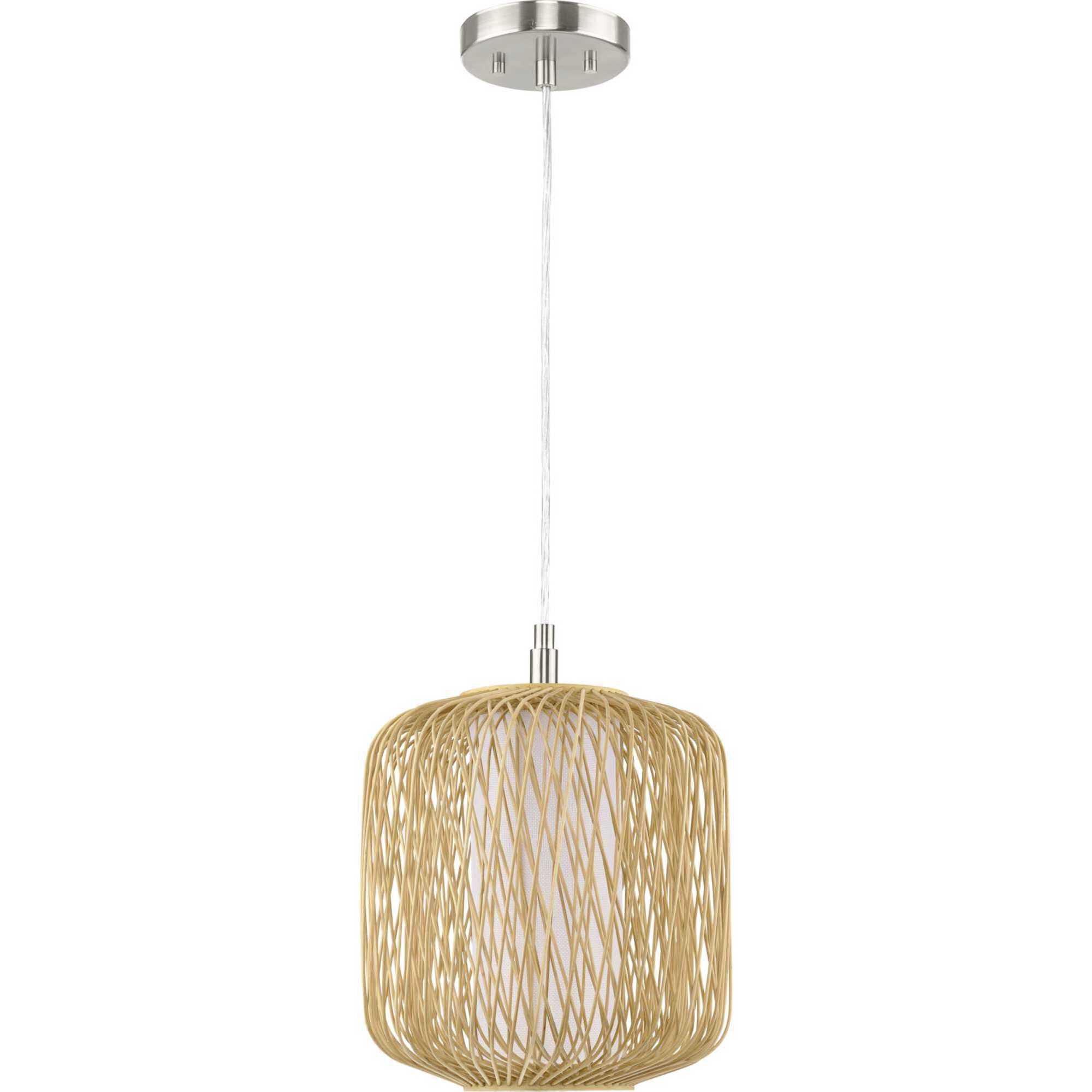 Cordova 1 Light 10 inch Natural Rattan Mini Pendant Ceiling Light, Design Series
