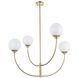 Nyomi 4 Light 36 inch Brass Chandelier Ceiling Light