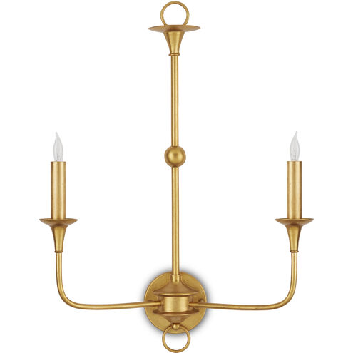 Nottaway 2 Light 17.75 inch Contemporary Gold Leaf Wall Sconce Wall Light, Large