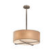 Textile 18 inch Dark Bronze Pendant Ceiling Light in Incandescent, Gray