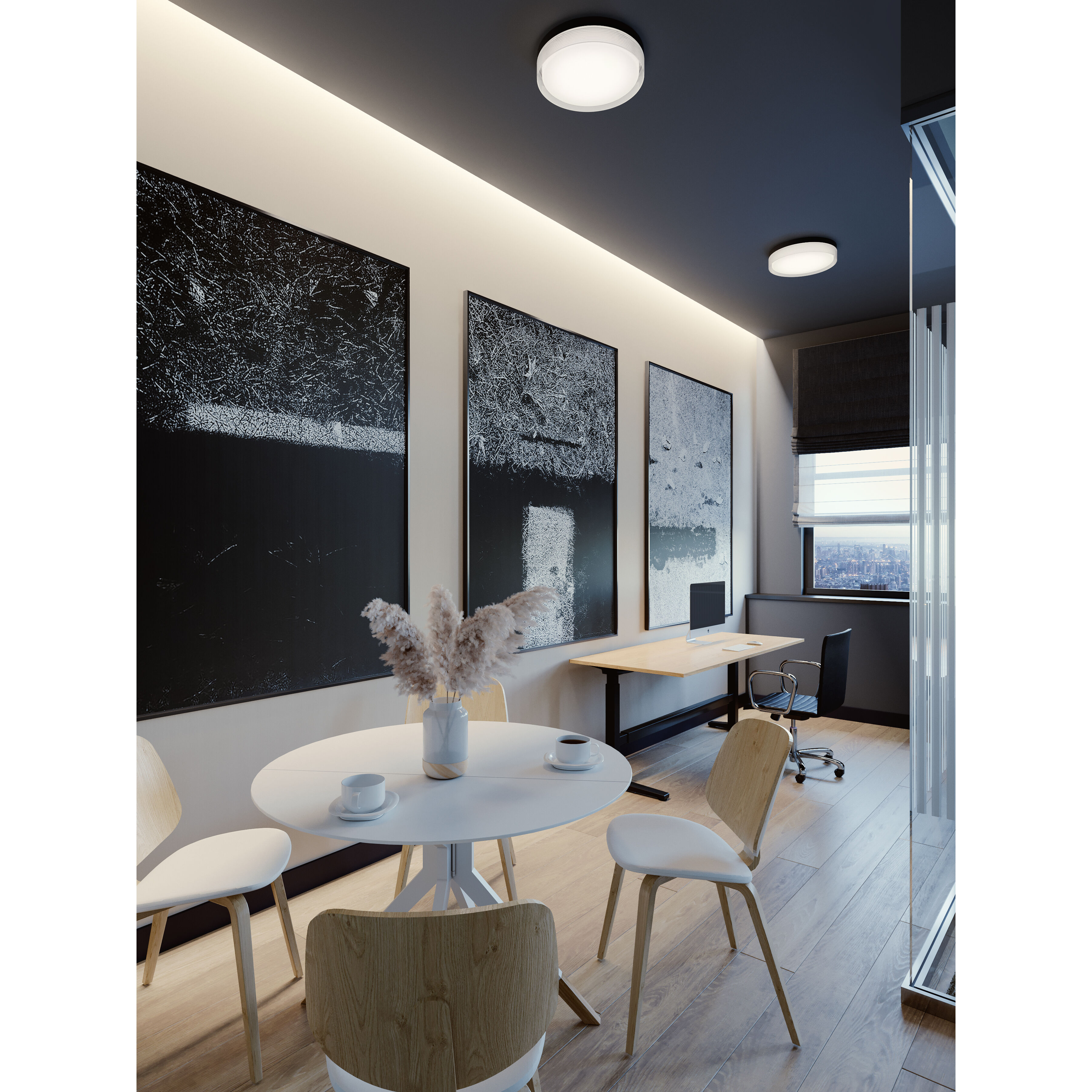 Tribeca LED Black Flush Mount Ceiling Light