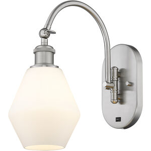 Ballston Cindyrella 1 Light 6 inch Brushed Satin Nickel Sconce Wall Light in Incandescent, Matte White Glass