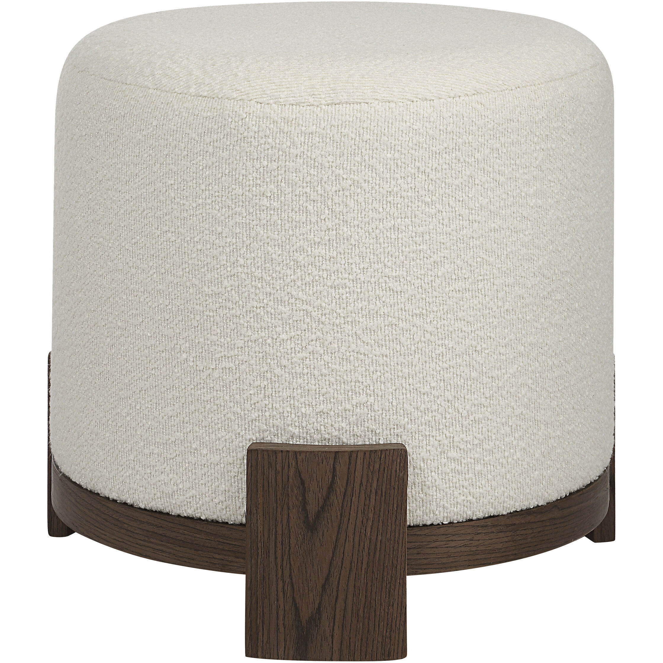 Chaves 18 inch Ivory and Dark Walnut Ottoman