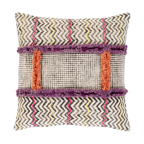 Raja 18 X 18 inch Bright Pink/Beige/Bright Yellow/Bright Orange Pillow Kit, Square