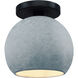 Radiance 1 Light 10 inch Matte Black and Concrete Semi-Flush Ceiling Light