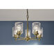 Winslow 5 Light Natural Brass Chandelier Ceiling Light, 1 Tier, Small