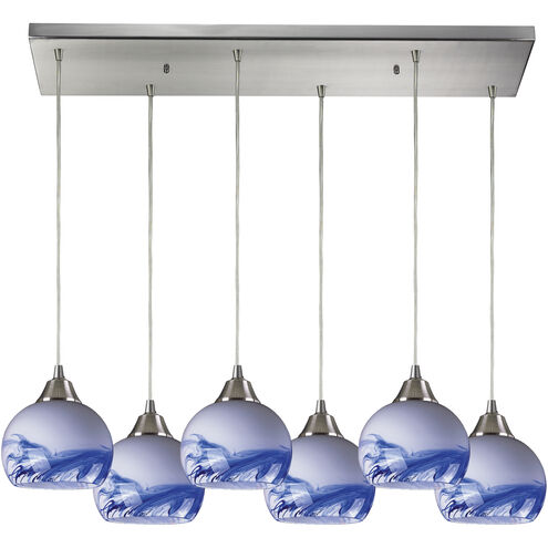 Mela 6 Light 30 inch Satin Nickel Multi Pendant Ceiling Light, Configurable