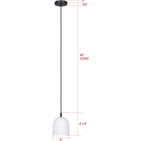Jack 1 Light 6 inch Matte Black Pendant Ceiling Light in White Cement