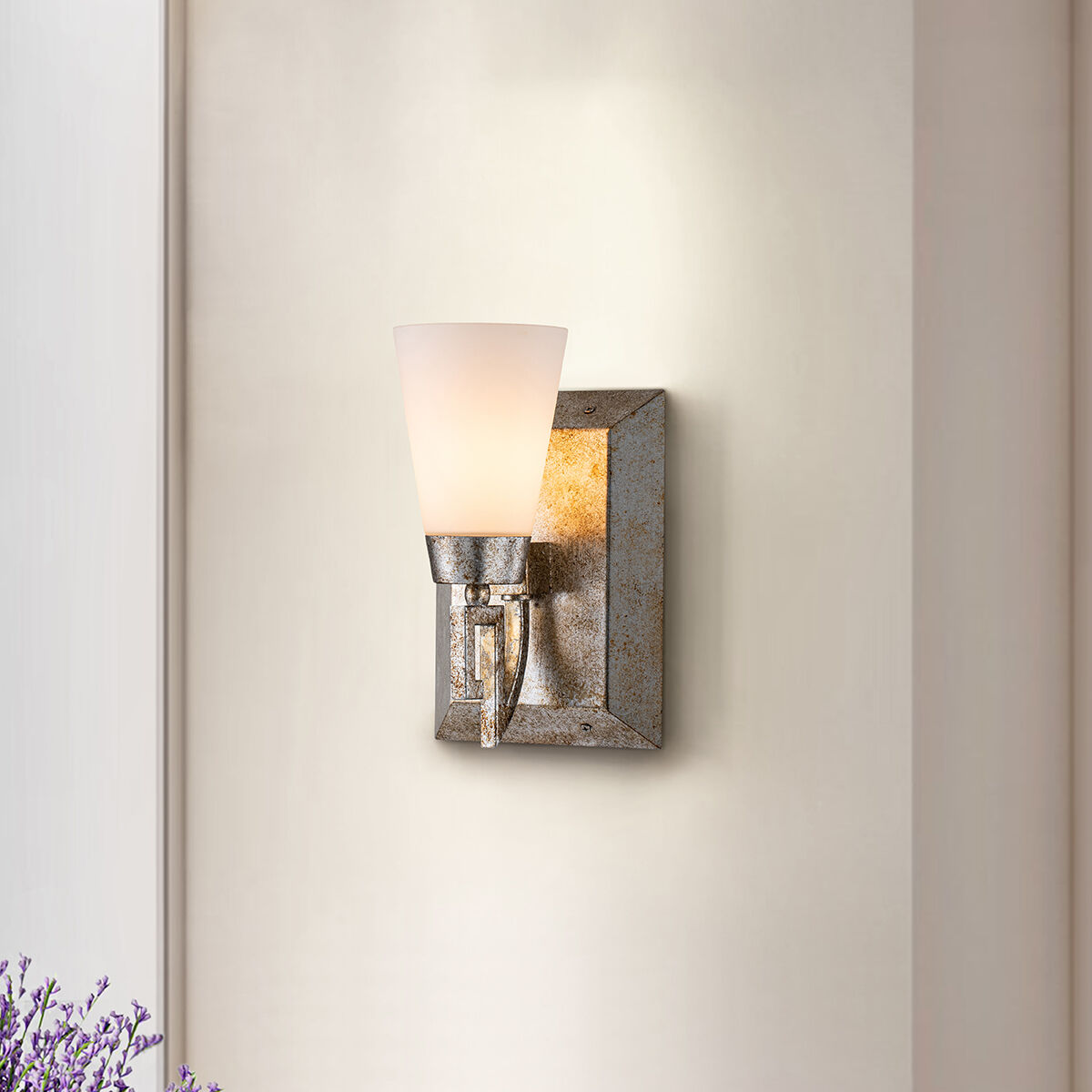 Lemuria 1 Light 6.25 inch Silver Leaf Bath Bar Wall Light