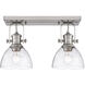 Yep Hines 2 Light 17.88 inch Pewter Semi-Flush Mount Ceiling Light in Seeded Glass, Damp