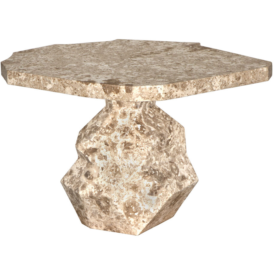 Rind 36 X 30.5 inch White Marble Accent Table