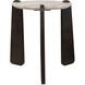 Talud 24 X 24 inch White Marble with Dark Bronze Side Table