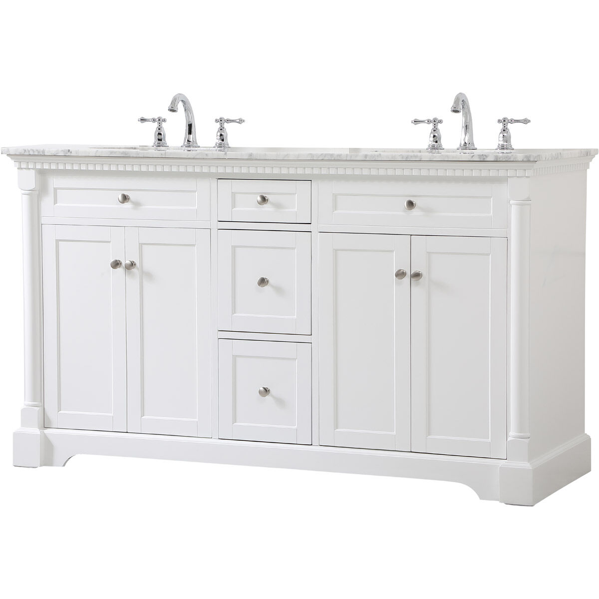Clarence 60 X 22 X 35 inch White Vanity Sink Set