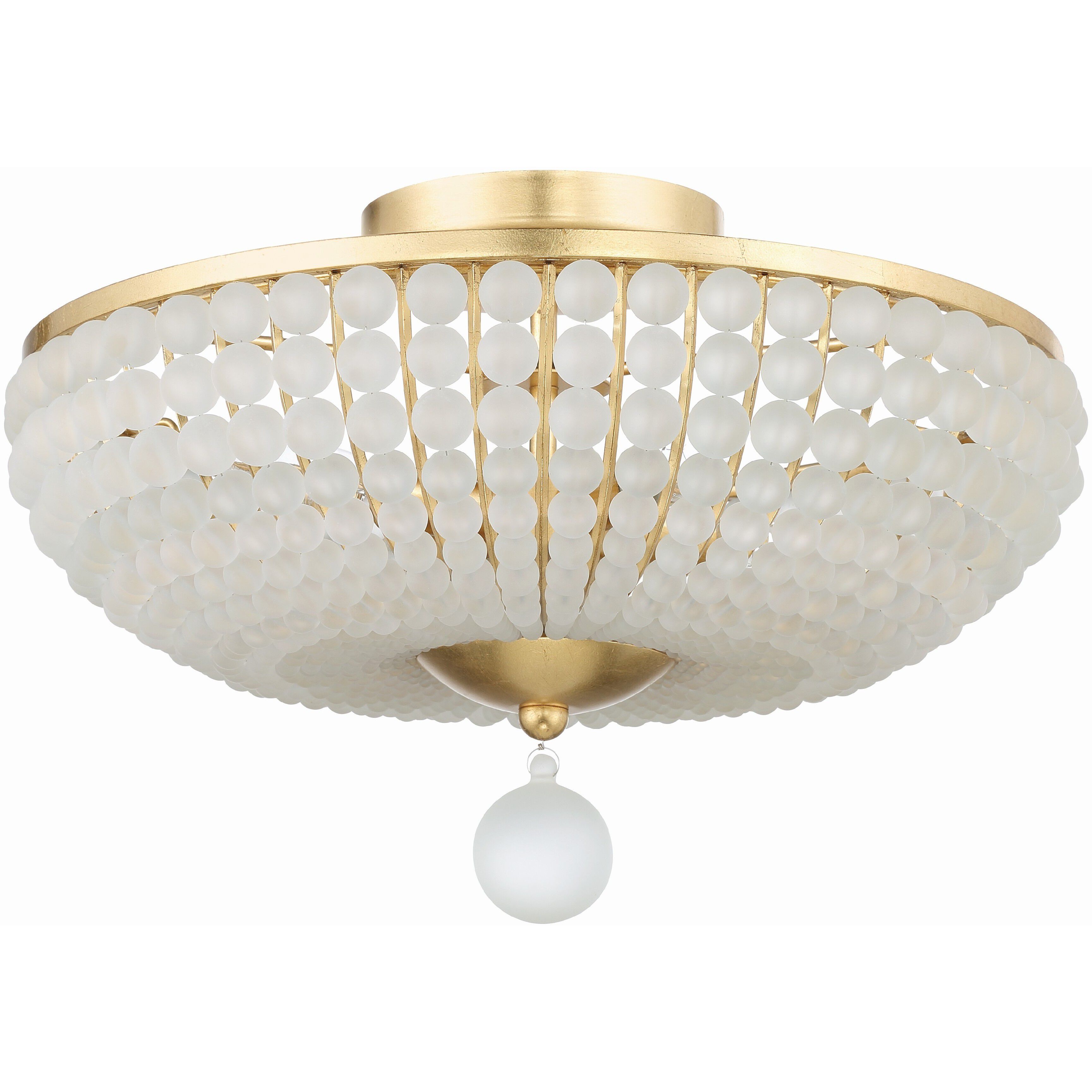 Bella 4 Light 18 inch Antique Gold Semi Flush Ceiling Light