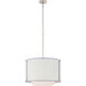 kate spade new york Eyre LED 21 inch Polished Nickel and Soft White Glass Hanging Shade Ceiling Light in Linen with Lilac Trim, Medium