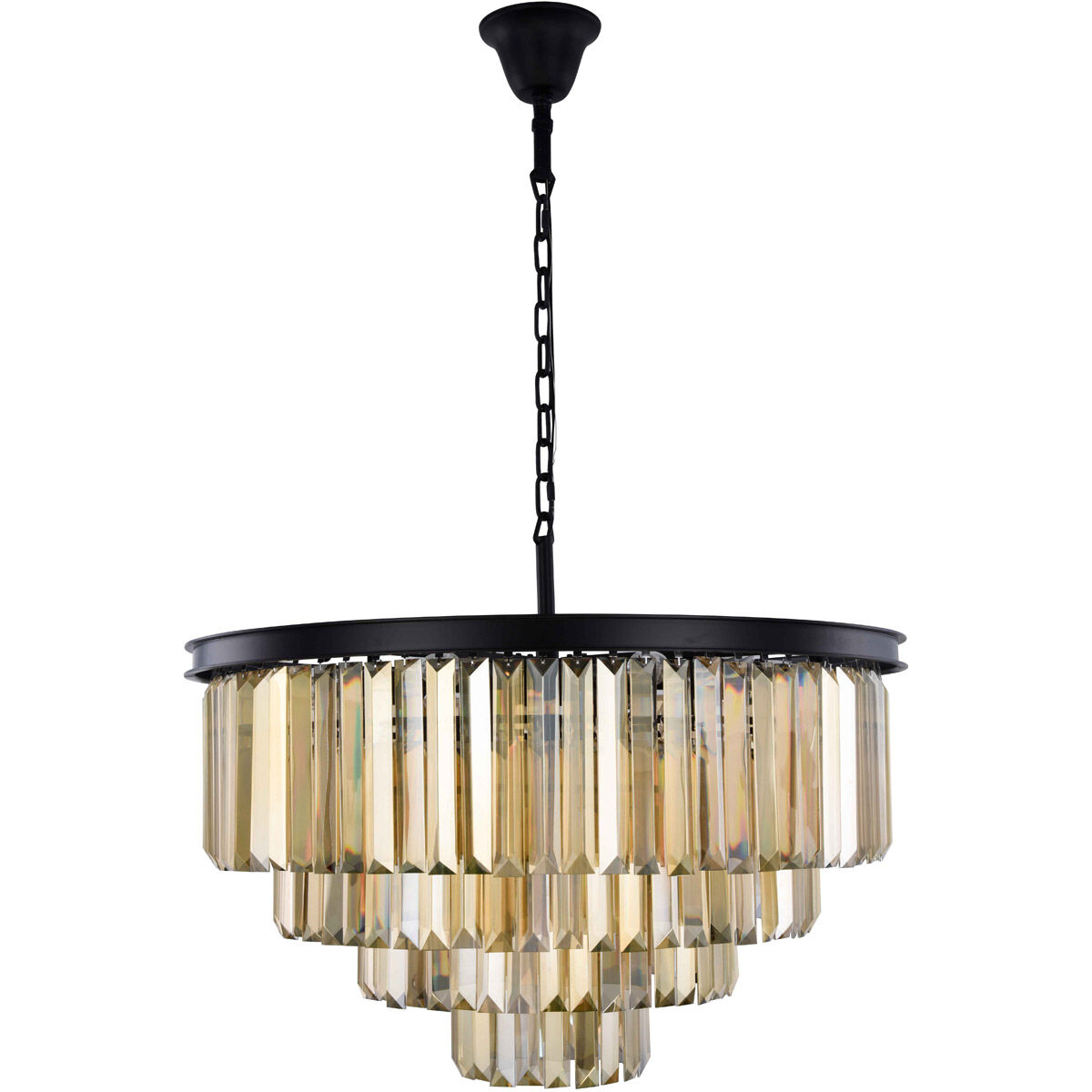 Sydney 17 Light 32 inch Matte Black Chandelier Ceiling Light, Urban Classic