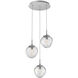 Aster LED LED Classic Silver Chandelier Ceiling Light, Round Multi-Pendant