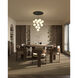 Bolla LED 25.25 inch Black Multi Pendant Ceiling Light in Opal Glass