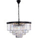 Sydney 17 Light 32 inch Matte Black Chandelier Ceiling Light in Clear, Urban Classic