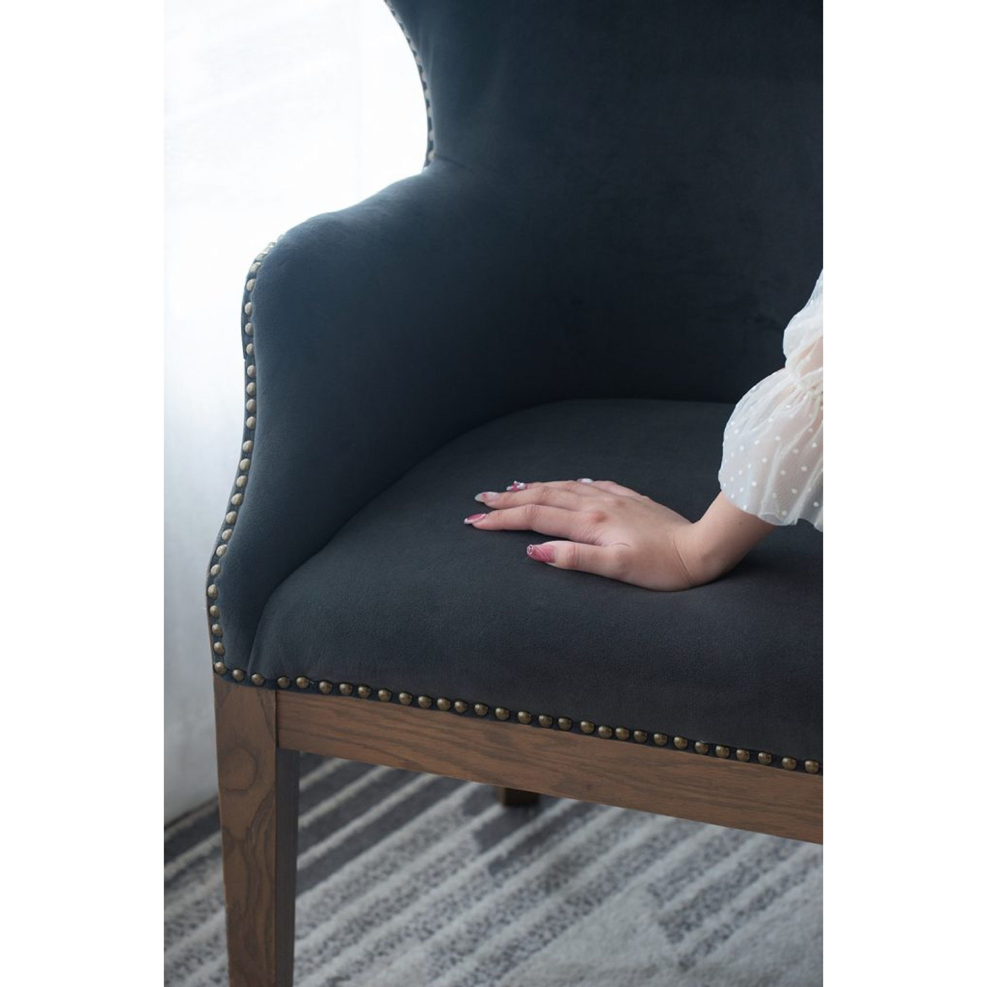 Dugan Dark Grey and Brown Arm Chair
