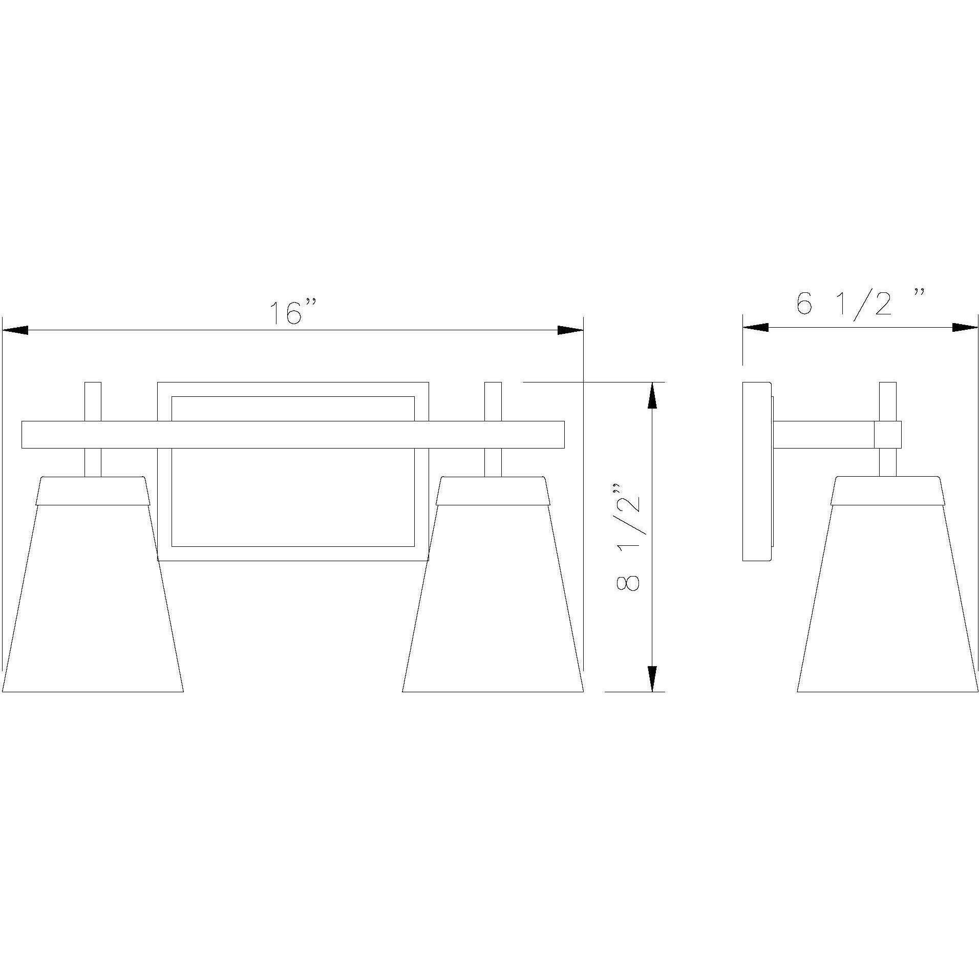 Lauren 2 Light 16 inch Matte Black Vanity Wall Light