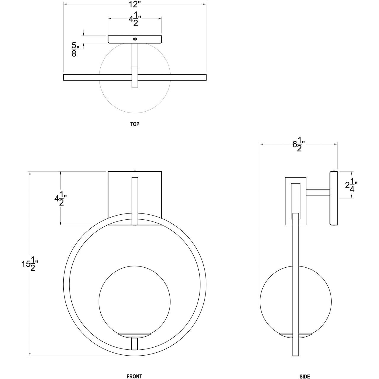 Stopwatch 1 Light 12 inch Matte Black and French Gold Wall Sconce Wall Light