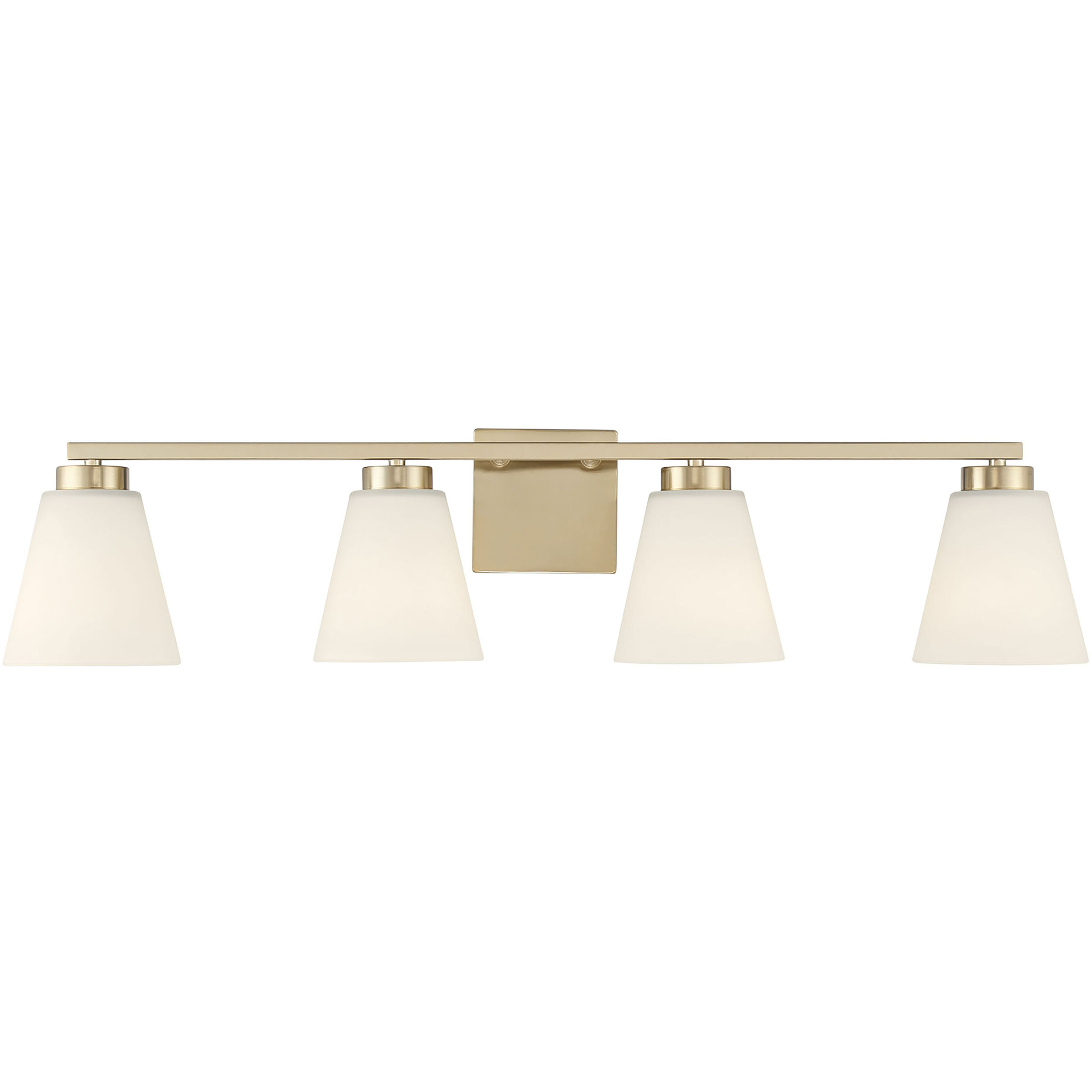 Strayhan 4 Light 31 inch Modern Gold Bathroom Vanity Light Wall Light