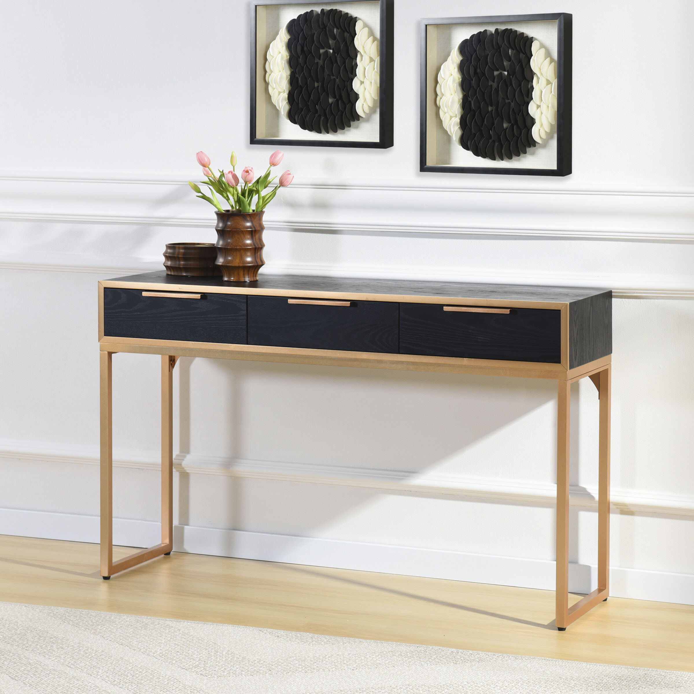 Aurelia 54 X 15.5 inch Ebony and Gold Console