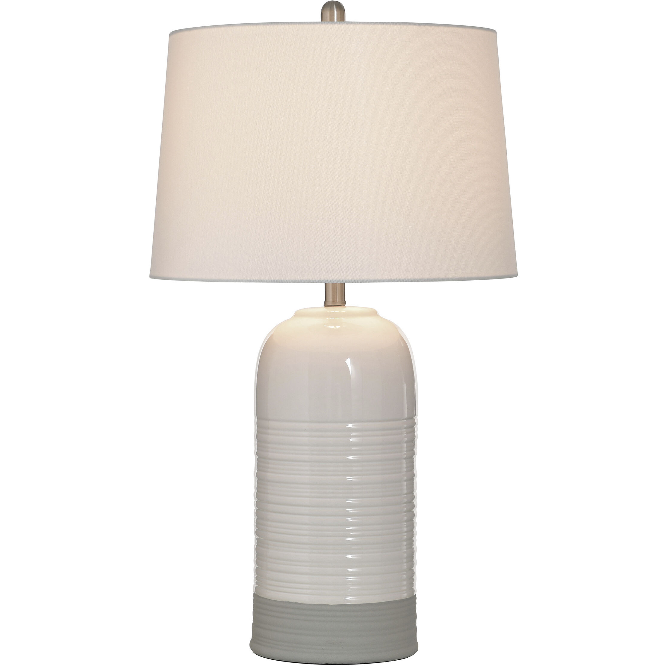 Evian 30 inch 100 watt Grey and Off White Table Lamp Portable Light