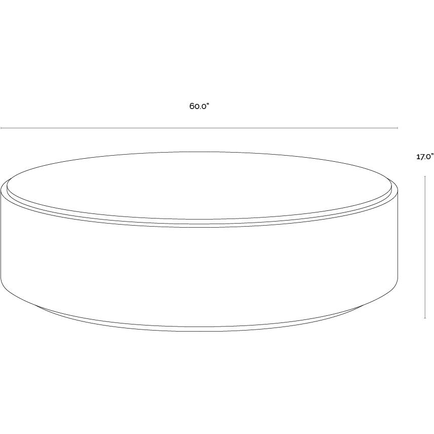 Oberon 60 X 17 inch Natural / Warm Brown Coffee Table, Large