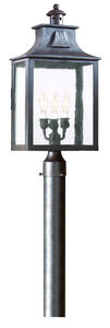 Ash 3 Light 23 inch Old Bronze Outdoor Post Lantern in Clear, Incandescent