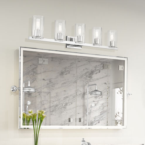 Clarion 5 Light 42 inch Polished Chrome Vanity Sconce Wall Light