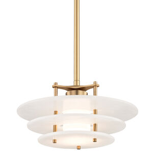 Gatsby LED 16 inch Aged Brass Pendant Ceiling Light, Spanish Alabaster