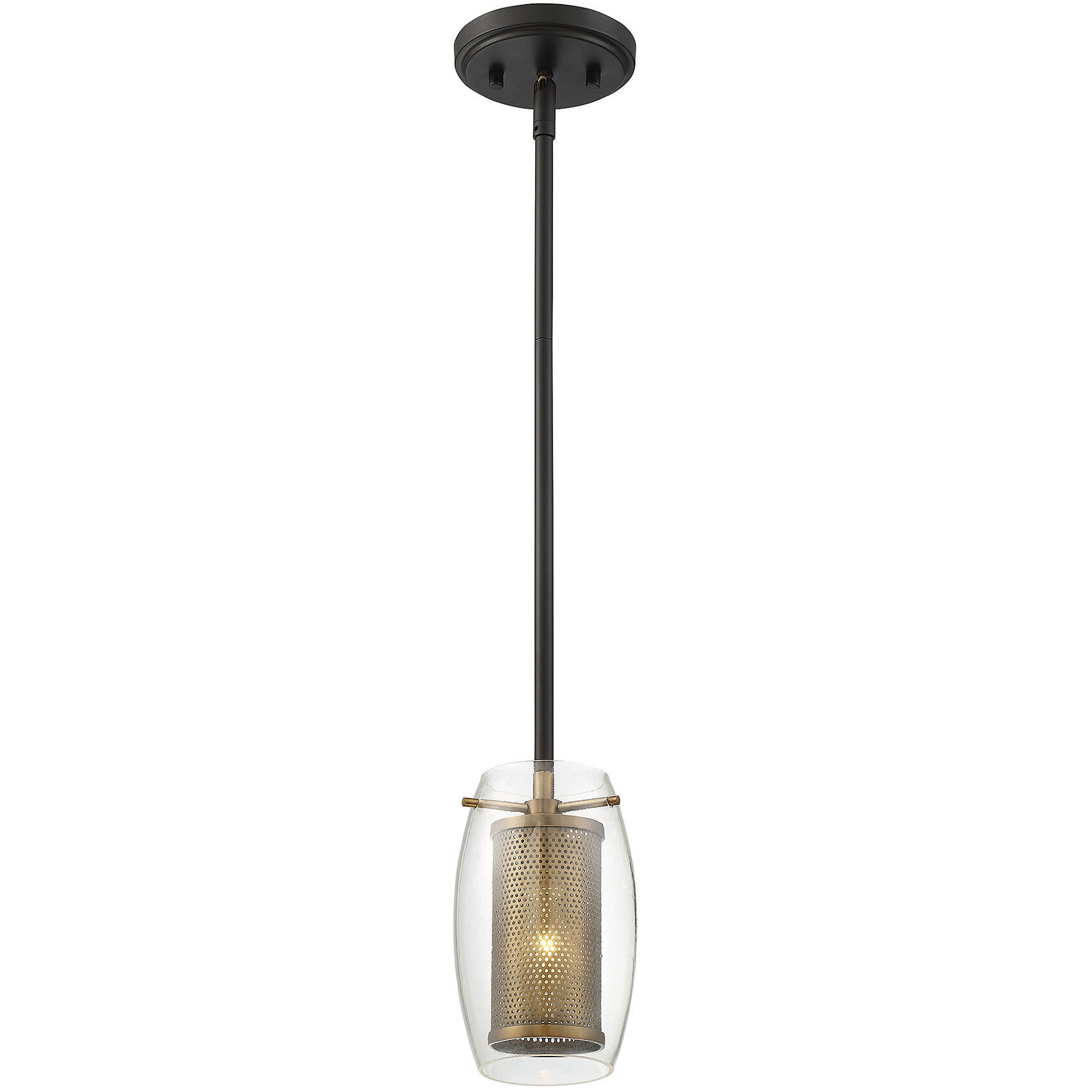 Dunbar 1 Light 4.75 inch Warm Brass with Bronze Accents Mini-Pendant Ceiling Light, Essentials