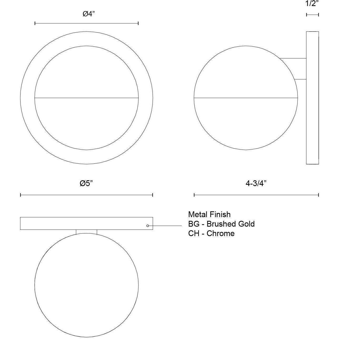 Pluto Wall Sconce Wall Light in Chrome