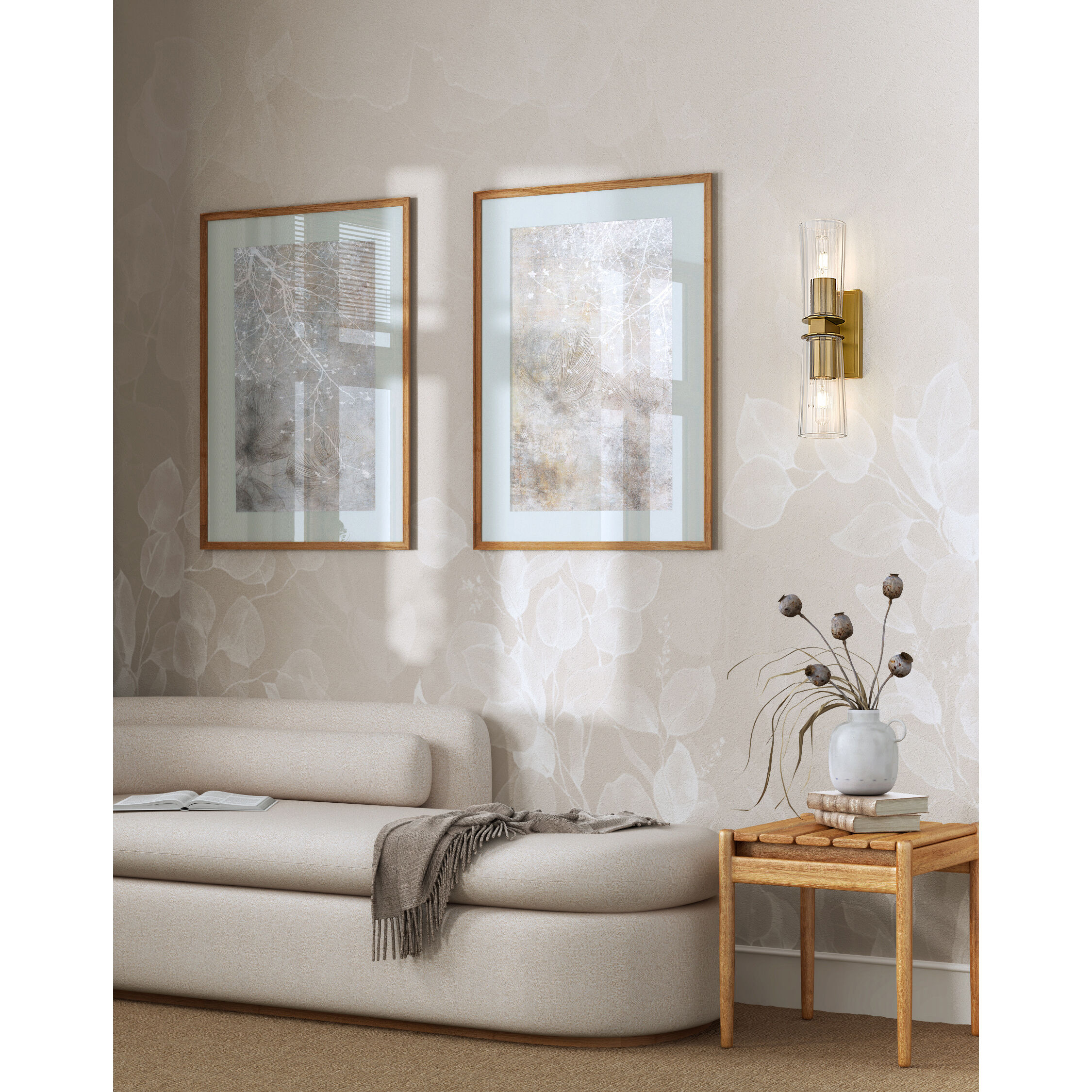 Titus 2 Light 4.5 inch Modern Gold Wall Sconce Wall Light